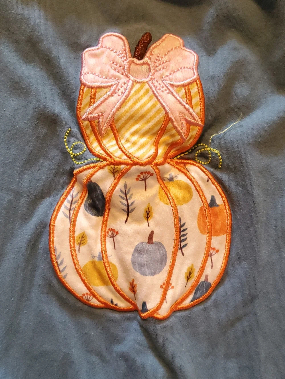 Teal Ruffle Pumpkin Baby Romper